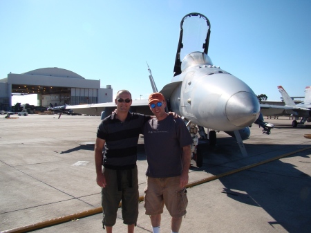 Duncan and Lance after flight